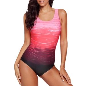 Bsubseach Athletic Training Criss Cross Back One Piece Bathing Suit Size Small
